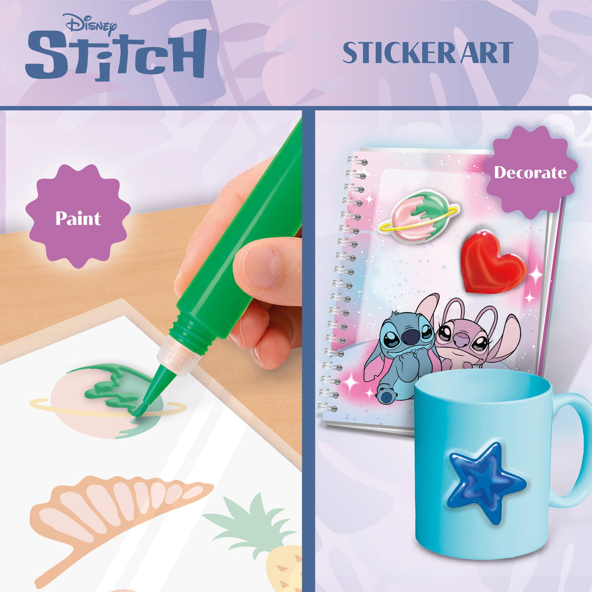 ARTA PE GEAM - STITCH & ANGEL - LISCIANI (L118816)