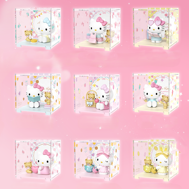 HELLO KITTY - FIGURINA ASCUNSA IN CUTIE, 6.5 CM, SWEETHEART PLAYMATE - FAMOSA (23WH-002)