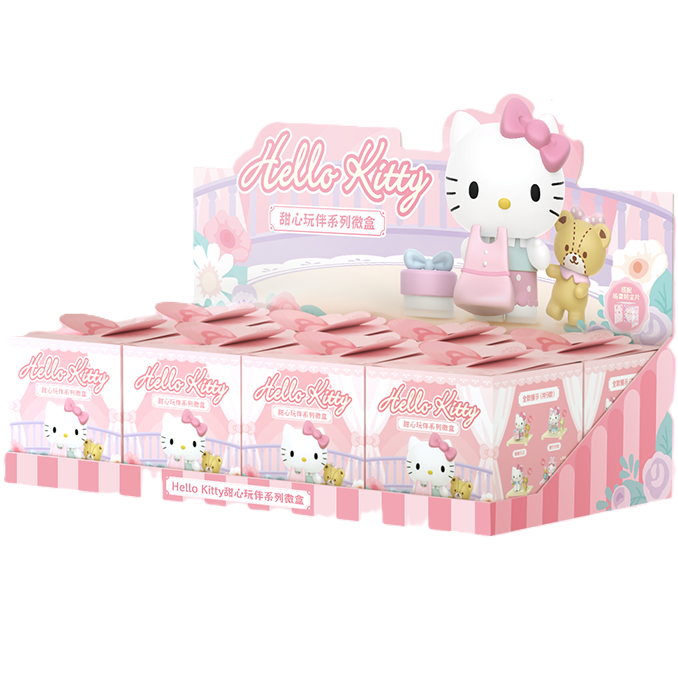 HELLO KITTY - FIGURINA ASCUNSA IN CUTIE, 6.5 CM, SWEETHEART PLAYMATE - FAMOSA (23WH-002)