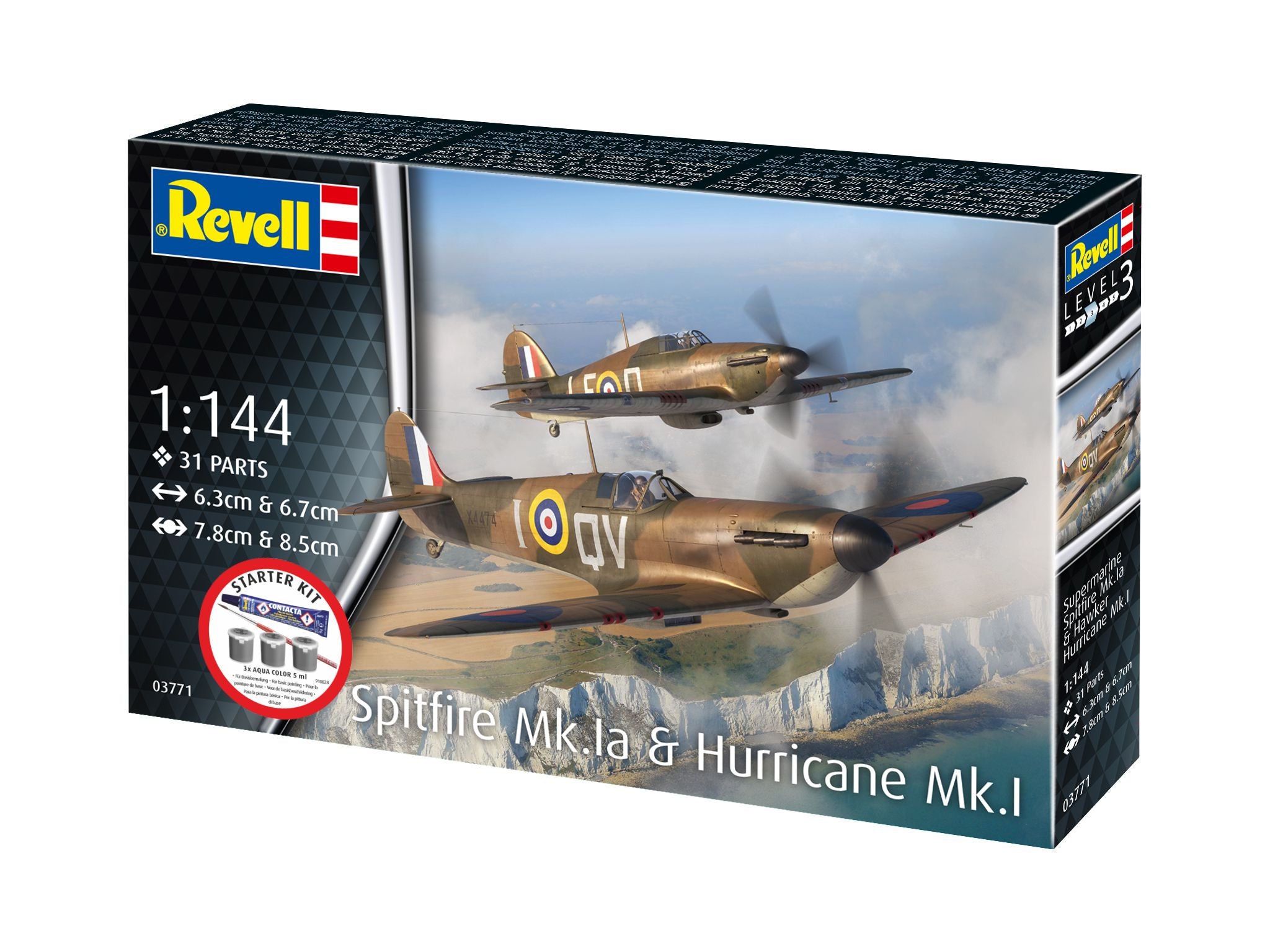 STARTER KIT SPITFIRE MK.IA & HURRICANE MK.I - REVELL (RV73771)