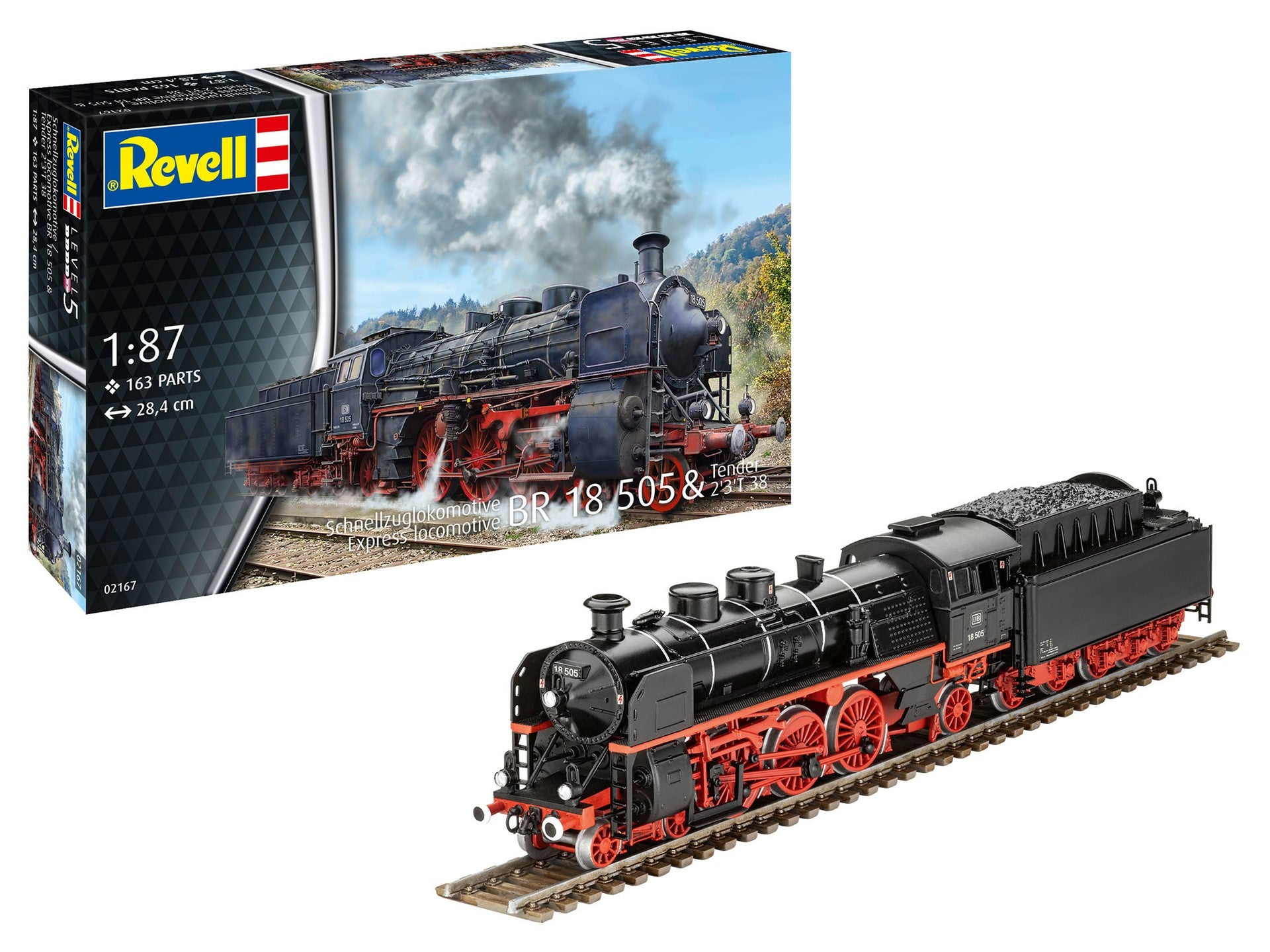 MACHETA LOCOMOTIVA EXPRESS  BR 18 505 CU TENDER 2'3' T38 - REVELL (RV02167)