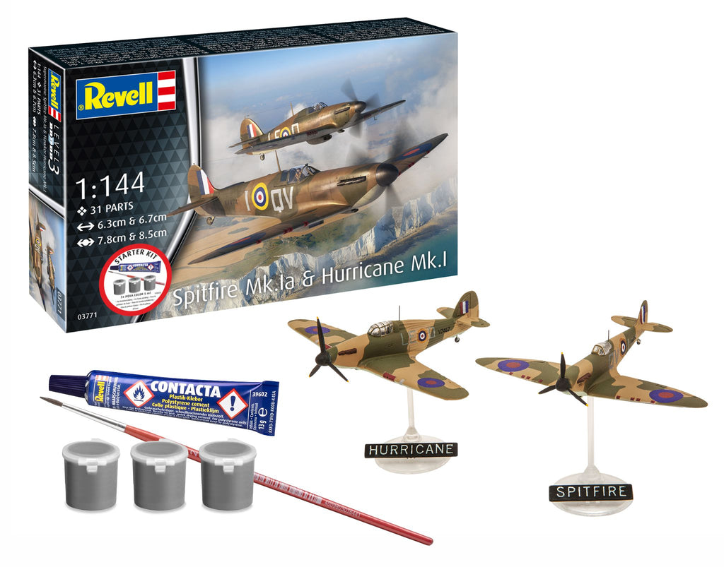 STARTER KIT SPITFIRE MK.IA & HURRICANE MK.I - REVELL (RV73771)