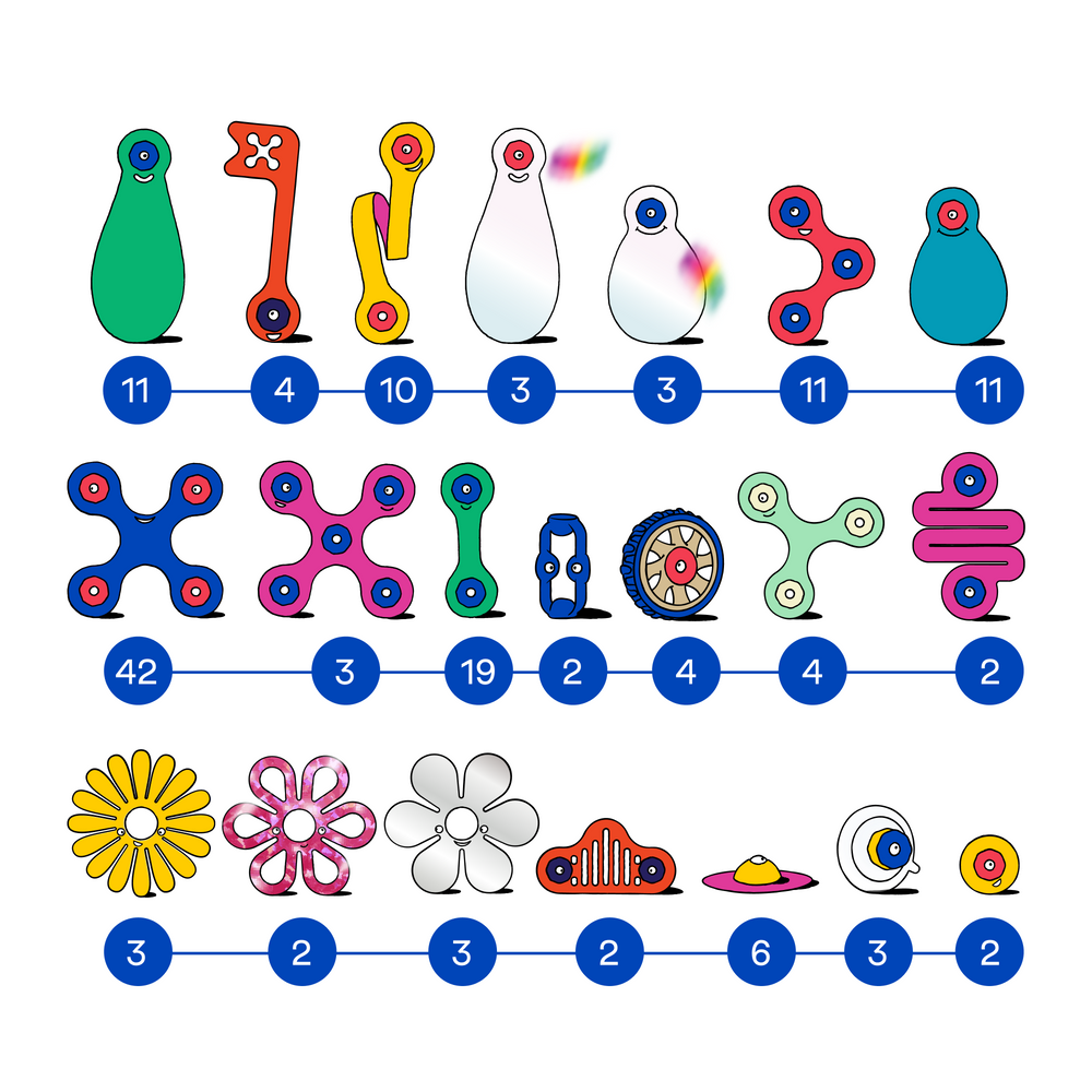 CLIXO® JOC MAGNETIC DE CONSTRUIT - DISTRACTIE IN FAMILIE (150 PIESE) - CLIXO (CL-FAML-RB-1)