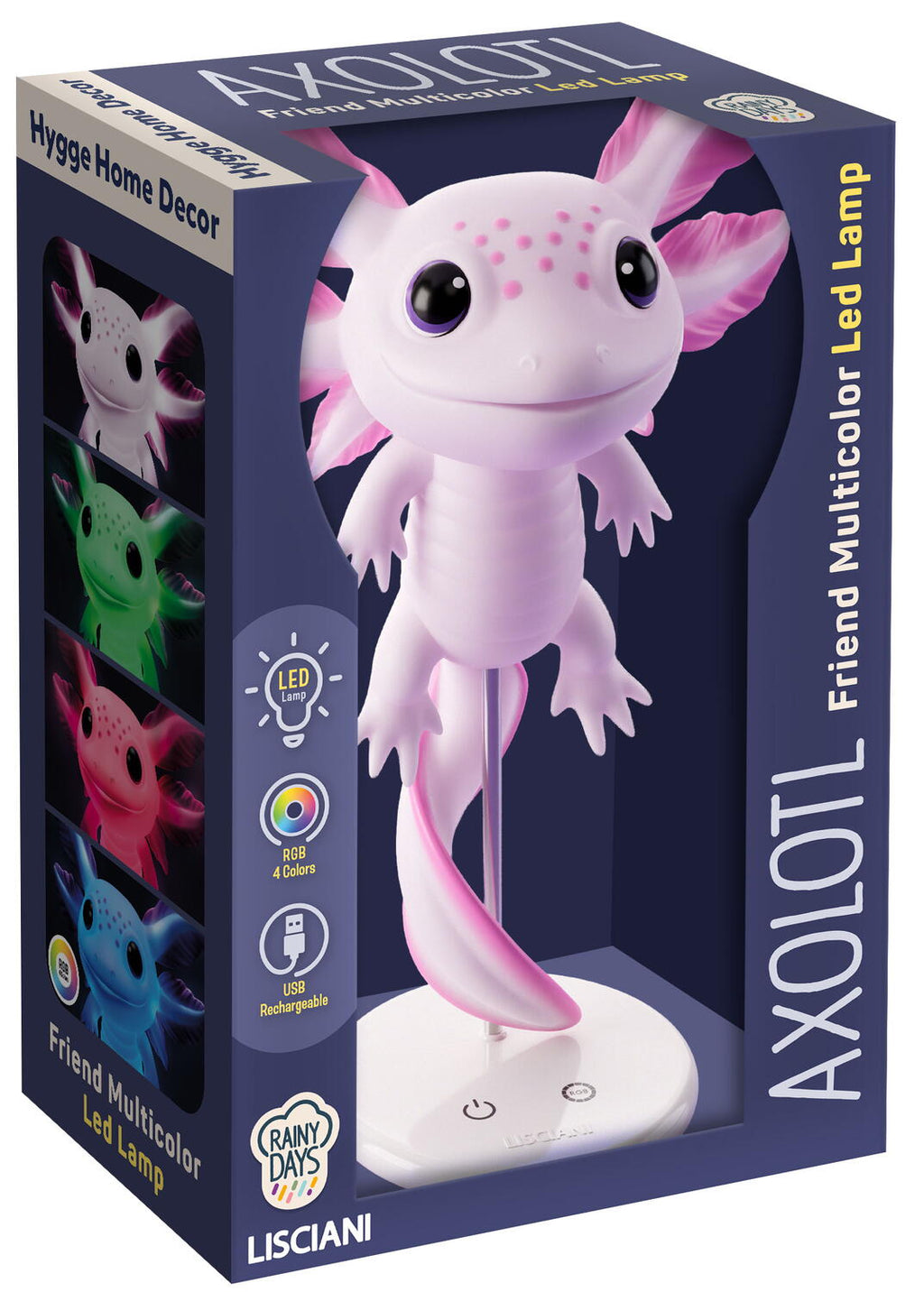 LAMPA DE VEGHE MULTICOLORA RAINY DAYS - AXOLOTL - LISCIANI (L113590)