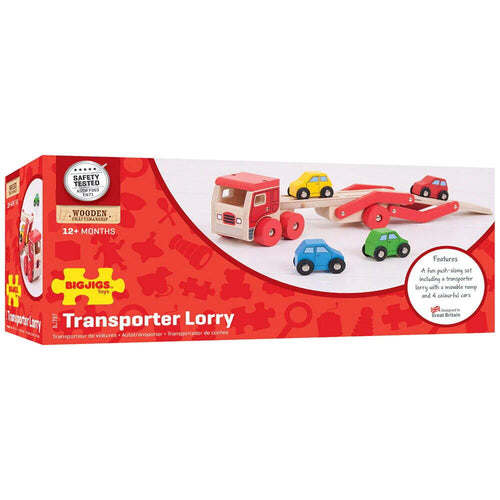 CAMION CU PLATFORMA PENTRU MASINUTE - BIGJIGS TOYS (BJ797)