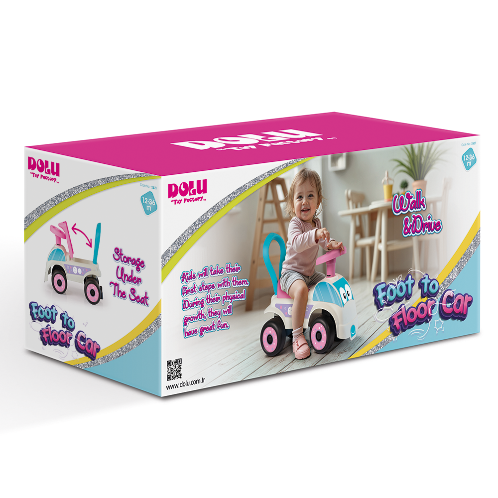 MASINA FARA PEDALE FOOT TO FLOOR - ALB& ROZ - DOLU (D2621)