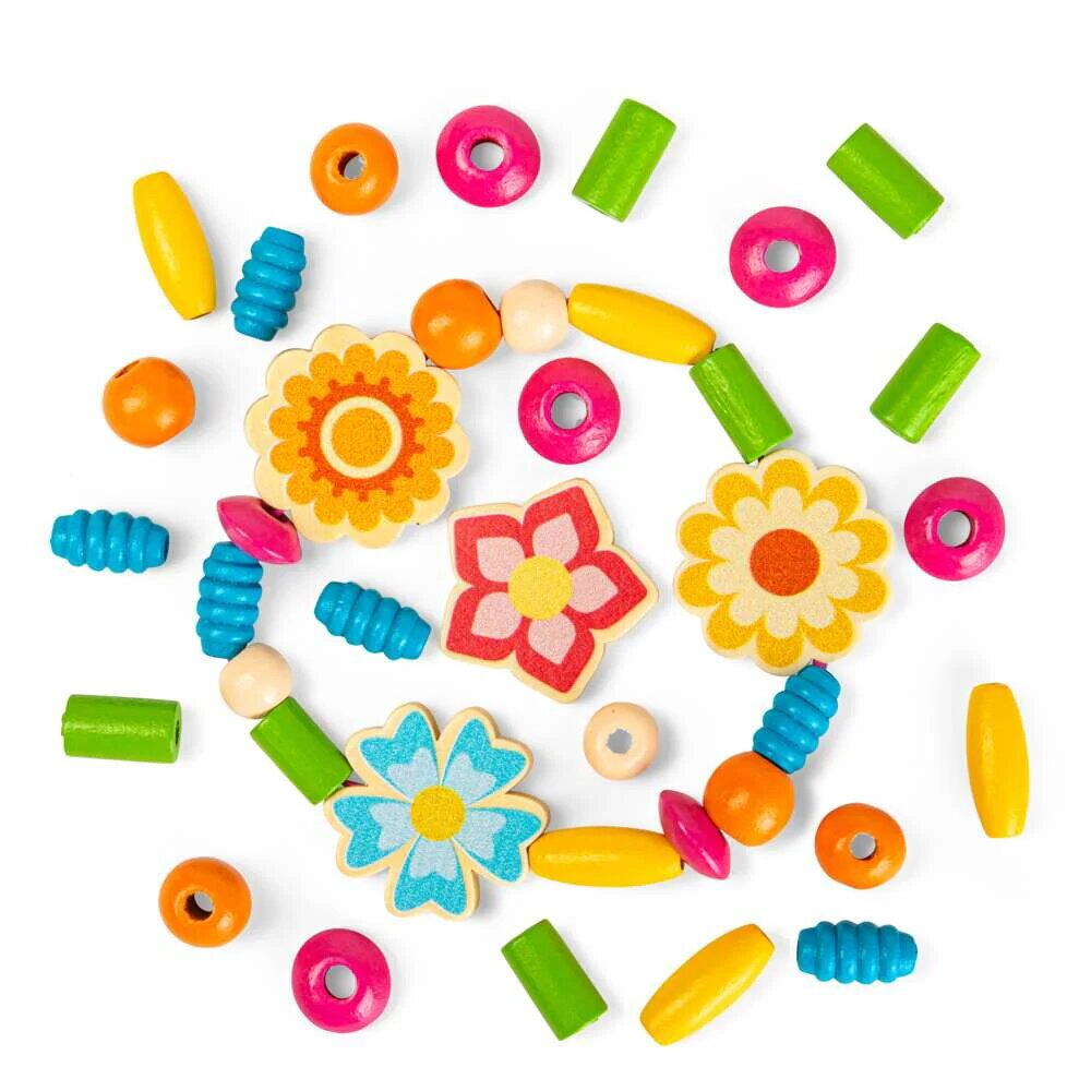SET DE CREATIE DIN LEMN - BIJUTERII CU FLORICELE - BIGJIGS TOYS (38013)