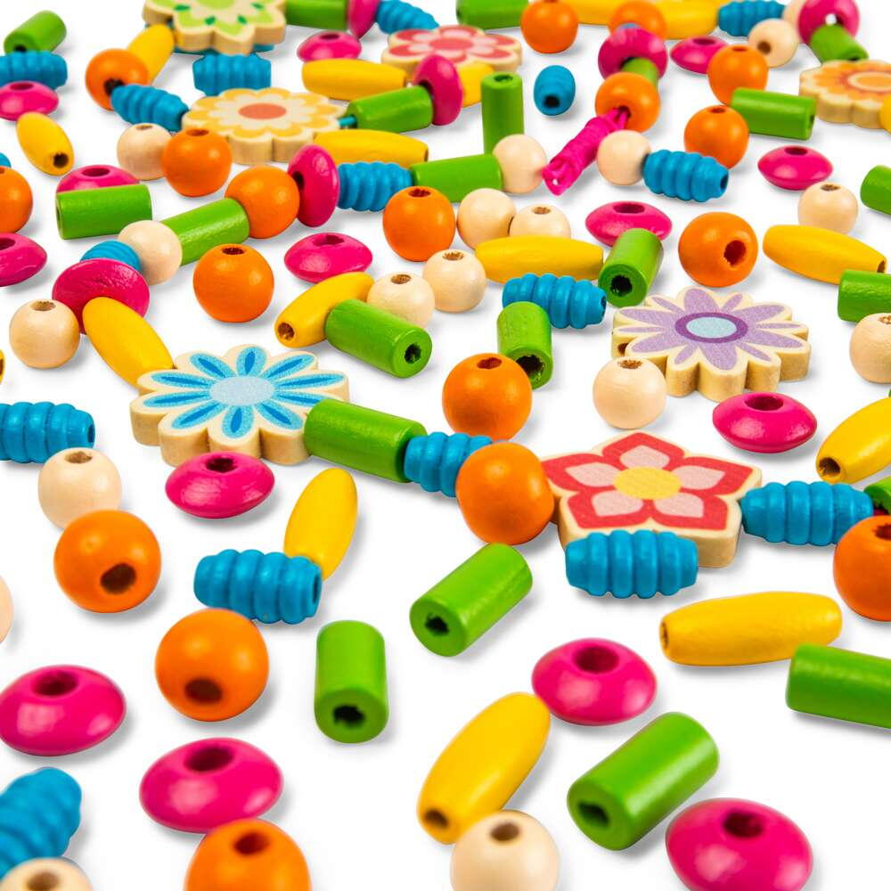 SET DE CREATIE DIN LEMN - BIJUTERII CU FLORICELE - BIGJIGS TOYS (38013)