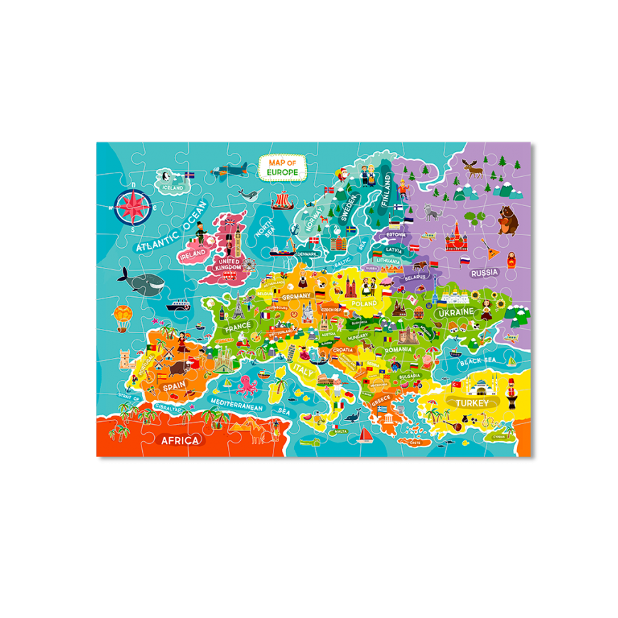 PUZZLE - DESCOPERA EUROPA (100 PIESE) - DODO (DO300124)