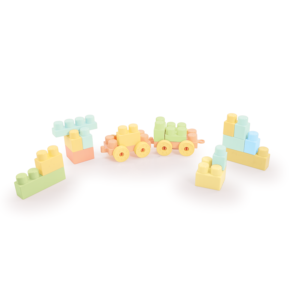 MASUTA ACTIVITATI CU 30 CUBURI DE CONSTRUIT - PASTEL - DOLU (D5211)