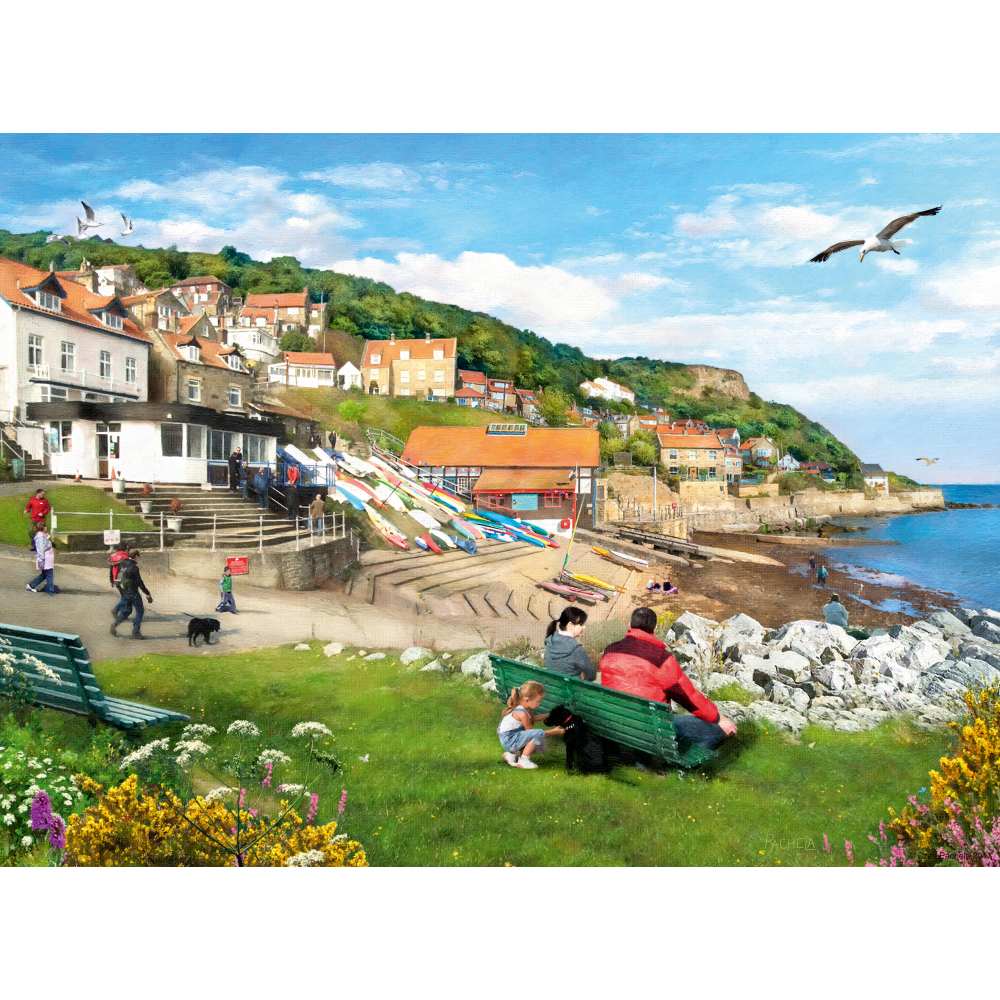 PUZZLE PEISAJE PITORESTI YORKSHIRE WHITBY SI RUNSWICK BAY 2X500 PIESE - RAVENSBURGER (RVSPA00011)