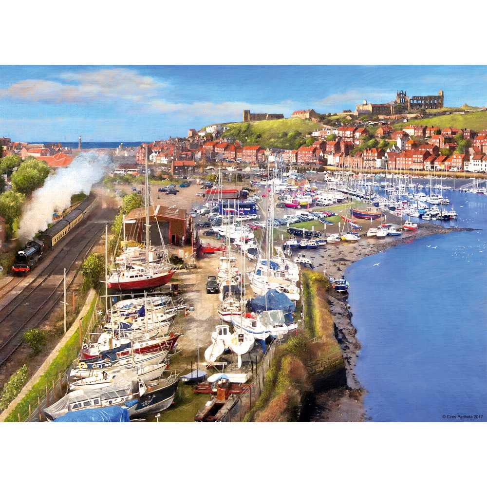 PUZZLE PEISAJE PITORESTI YORKSHIRE WHITBY SI RUNSWICK BAY 2X500 PIESE - RAVENSBURGER (RVSPA00011)