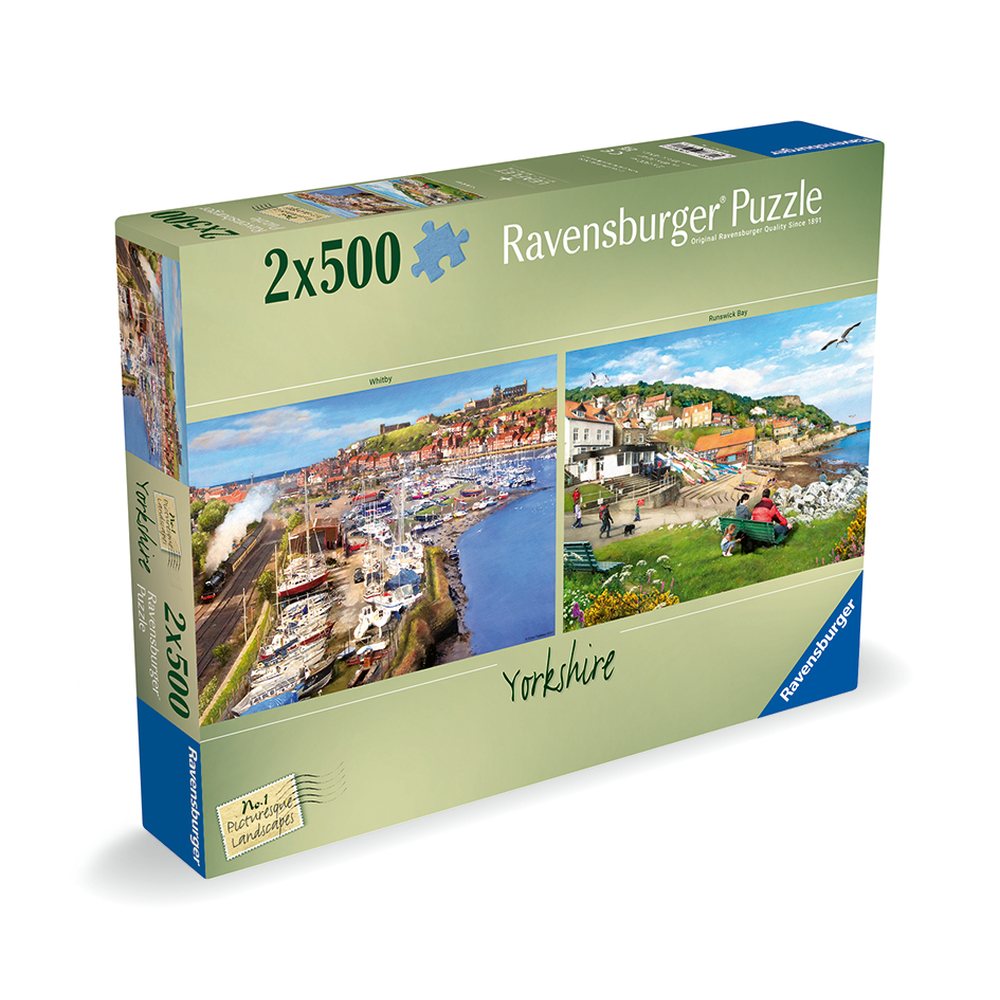 PUZZLE PEISAJE PITORESTI YORKSHIRE WHITBY SI RUNSWICK BAY 2X500 PIESE - RAVENSBURGER (RVSPA00011)