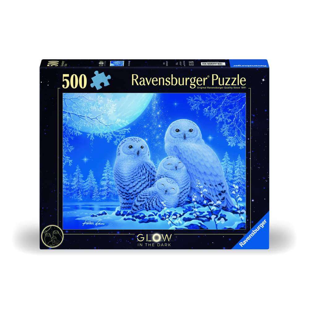 RAVENSBURGER - 500 PIECE OWLS PUZZLE GLOWS IN THE DARK NEW DESIGN - RAVENSBURGER (RVSPA00479)