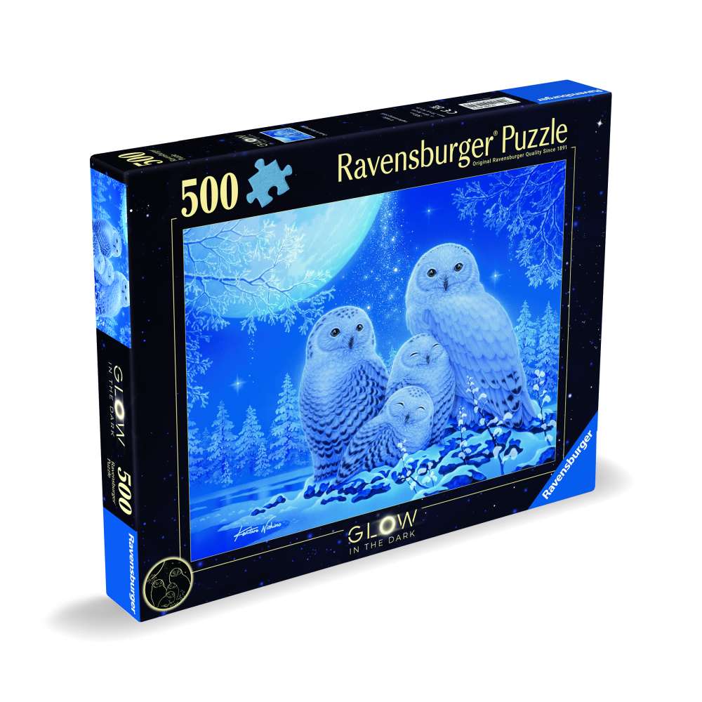 RAVENSBURGER - 500 PIECE OWLS PUZZLE GLOWS IN THE DARK NEW DESIGN - RAVENSBURGER (RVSPA00479)