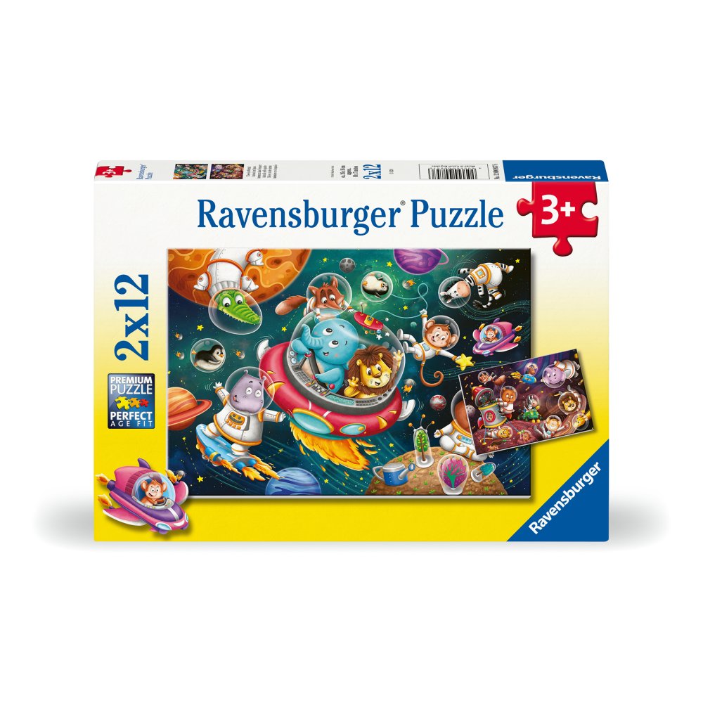ANIMALS IN SPACE PUZZLE 2 X 12 PIECES - RAVENSBURGER (RVSPC00857)
