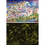 PUZZLE STAR LINE UNICORN SI FLUTURI CARE LUMINEAZA IN INTUNERIC 200 PIESE XXL - RAVENSBURGER (RVSPC00872)