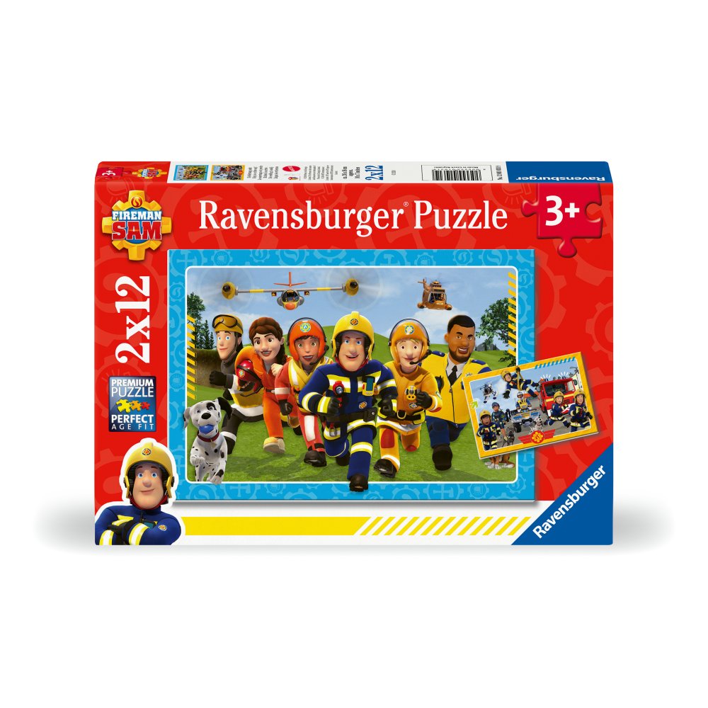 PUZZLE FIREMAN SAM AND FRIENDS 2 X 12 PIECES - RAVENSBURGER (RVSPC01031)