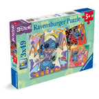 PUZZLE DISNEY STITCH IN RITMUL MUZICII 3X49 PIESE - RAVENSBURGER (RVSPC01070)