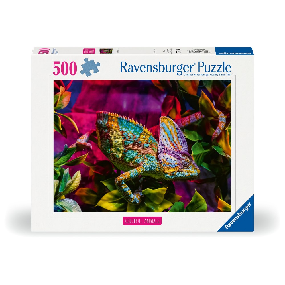 PUZZLE ANIMALE COLORATE CAMELEON 500 PIESE - RAVENSBURGER (RVSPA01333)