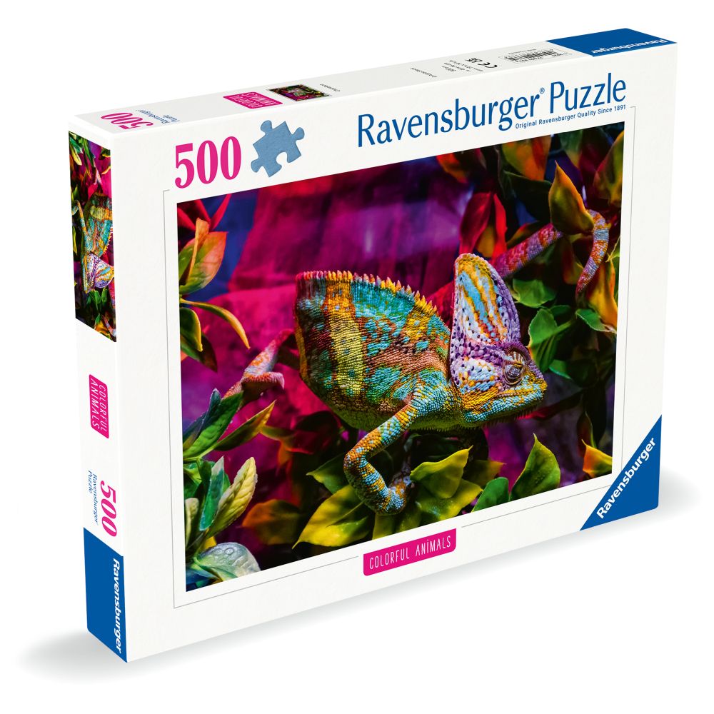 PUZZLE ANIMALE COLORATE CAMELEON 500 PIESE - RAVENSBURGER (RVSPA01333)