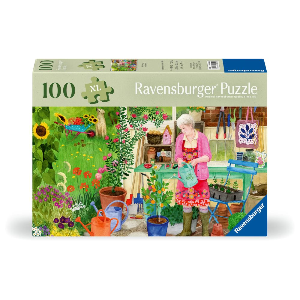 PUZZLE PENTRU VARSTNICI GRADINARIT CU SABLON DE IMAGINE SI SUPORT DIN CARTON 100 PIESE MARI XL - RAVENSBURGER (RVSPA01362)