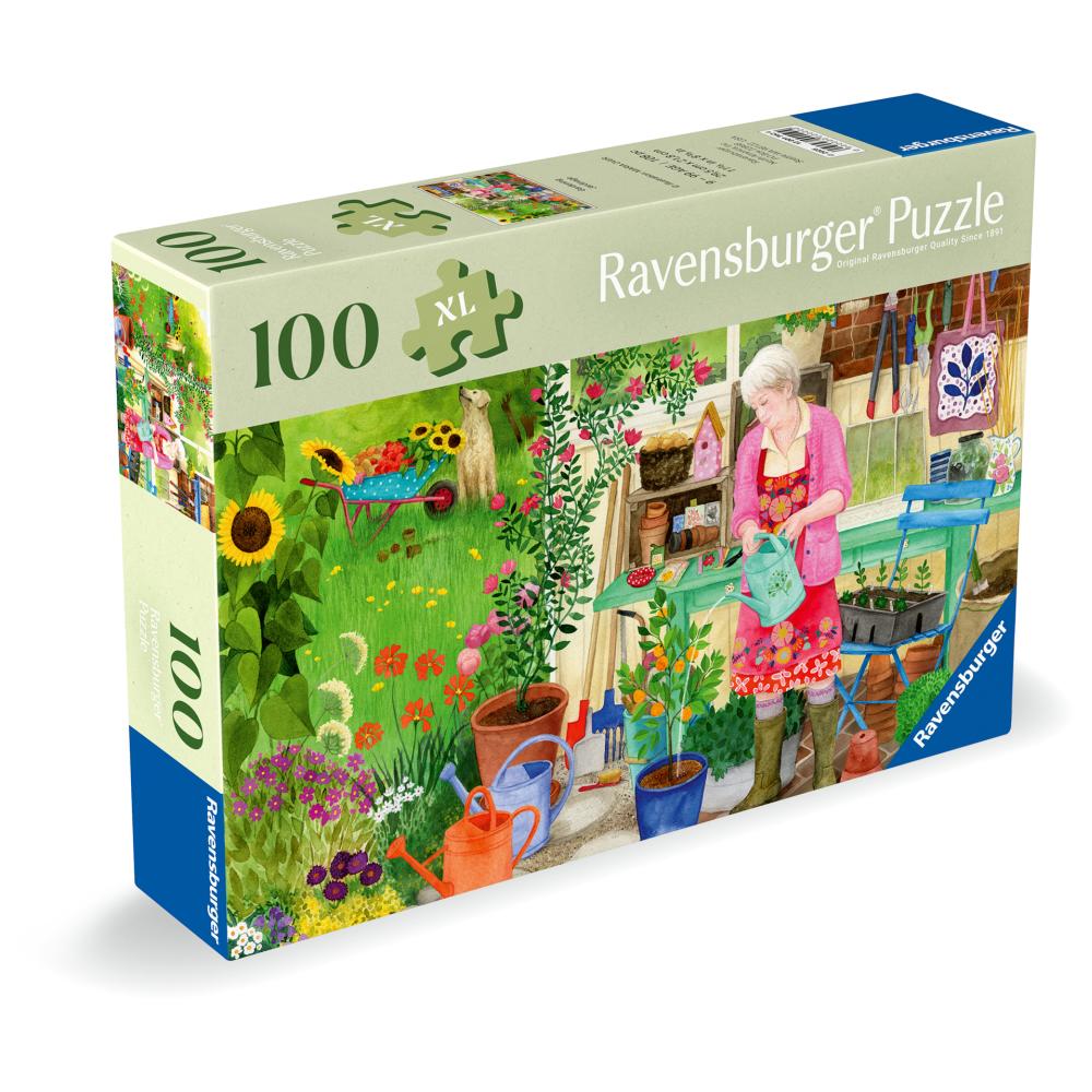 PUZZLE PENTRU VARSTNICI GRADINARIT CU SABLON DE IMAGINE SI SUPORT DIN CARTON 100 PIESE MARI XL - RAVENSBURGER (RVSPA01362)