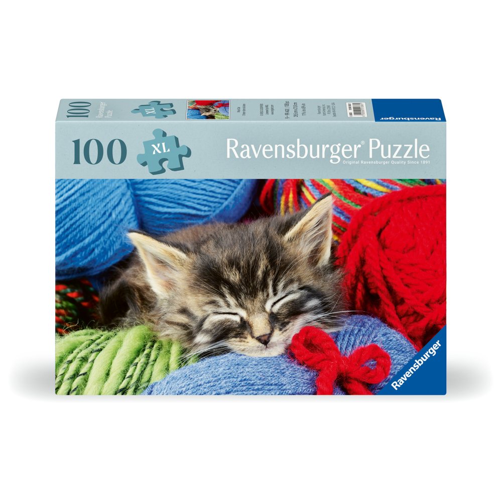 PUZZLE PENTRU VARSTNICI PISICUTA CU SABLON DE IMAGINE SI SUPORT DIN CARTON 100 PIESE MARI XL - RAVENSBURGER (RVSPA01363)