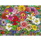 PUZZLE PENTRU VARSTNICI FEREASTRA FLORI CU SABLON DE IMAGINE SI SUPORT DIN CARTON 100 PIESE MARI XL - RAVENSBURGER (RVSPA01364)
