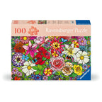 PUZZLE PENTRU VARSTNICI FEREASTRA FLORI CU SABLON DE IMAGINE SI SUPORT DIN CARTON 100 PIESE MARI XL - RAVENSBURGER (RVSPA01364)
