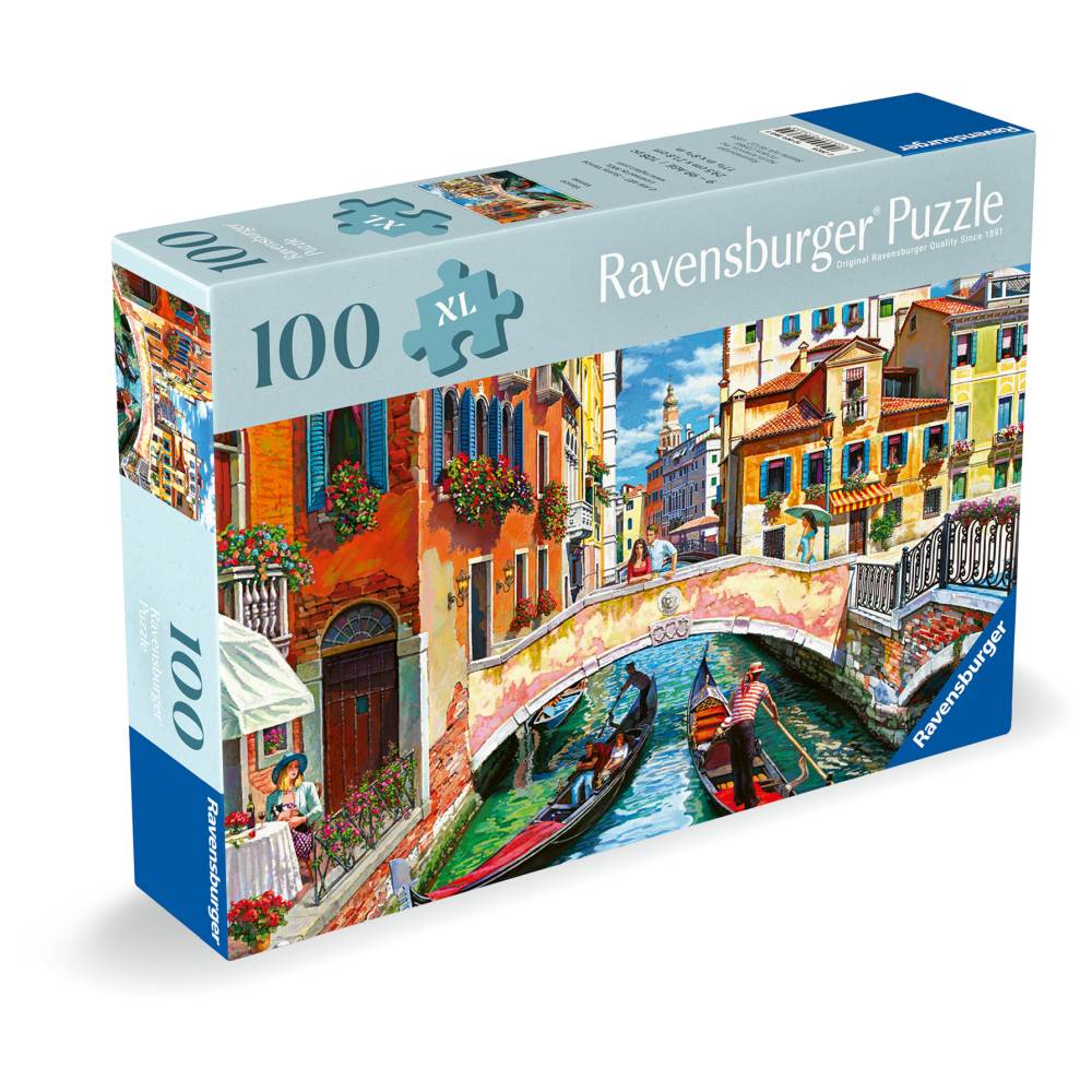 PUZZLE PENTRU VARSTNICI VENETIA CU SABLON DE IMAGINE SI SUPORT DIN CARTON 100 PIESE MARI XL - RAVENSBURGER (RVSPA01365)