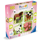 PUZZLE UP ANIMALE DE LA FERMA 4 PUZZLE CONTUR 4 6 8 10 PIESE - RAVENSBURGER (RVSPC04001)