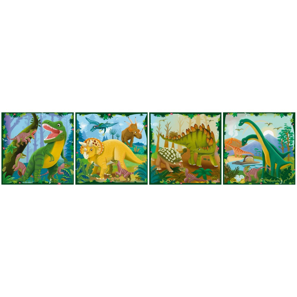 PUZZLE UP DINOZAURI 4 PUZZLE 25 36 42 56 PIESE - RAVENSBURGER (RVSPC04003)