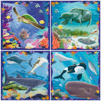 PUZZLE UP ANIMALE MARINE 4 PUZZLE 64 72 81 90 PIESE - RAVENSBURGER (RVSPC04004)