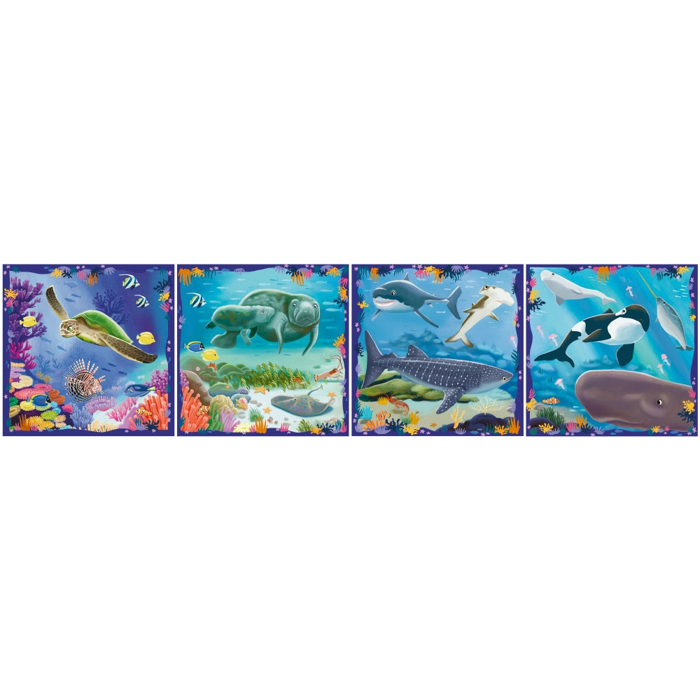 PUZZLE UP ANIMALE MARINE 4 PUZZLE 64 72 81 90 PIESE - RAVENSBURGER (RVSPC04004)