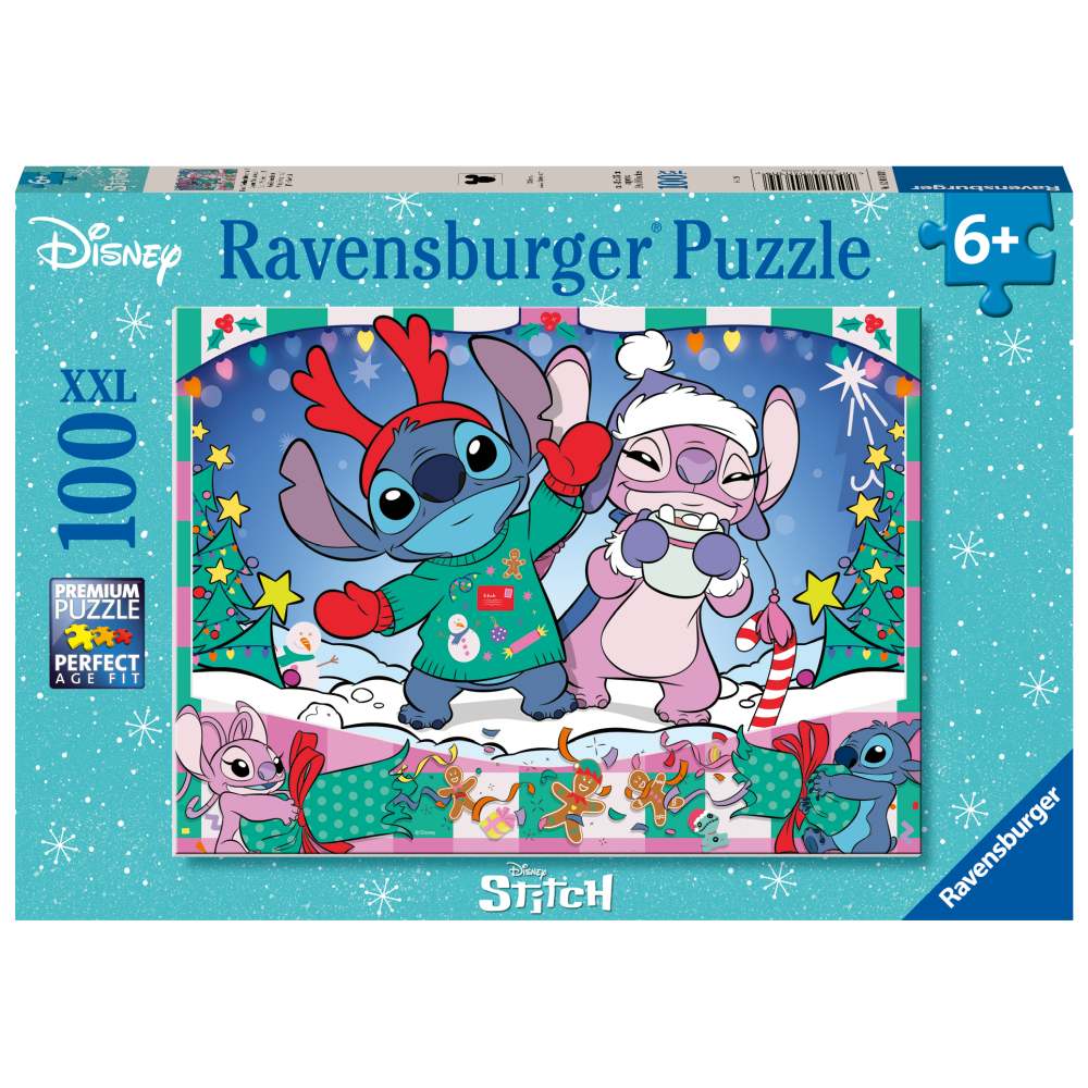 PUZZLE DISNEY STITCH IN SPIRITUL CRACIUNULUI 100 PIESE XXL - RAVENSBURGER (RVSPC04030)