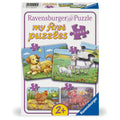 PRIMUL MEU PUZZLE FAMILII DE ANIMALE DE LA FERMA 2 4 6 8 PIESE - RAVENSBURGER (RVSPC04041)