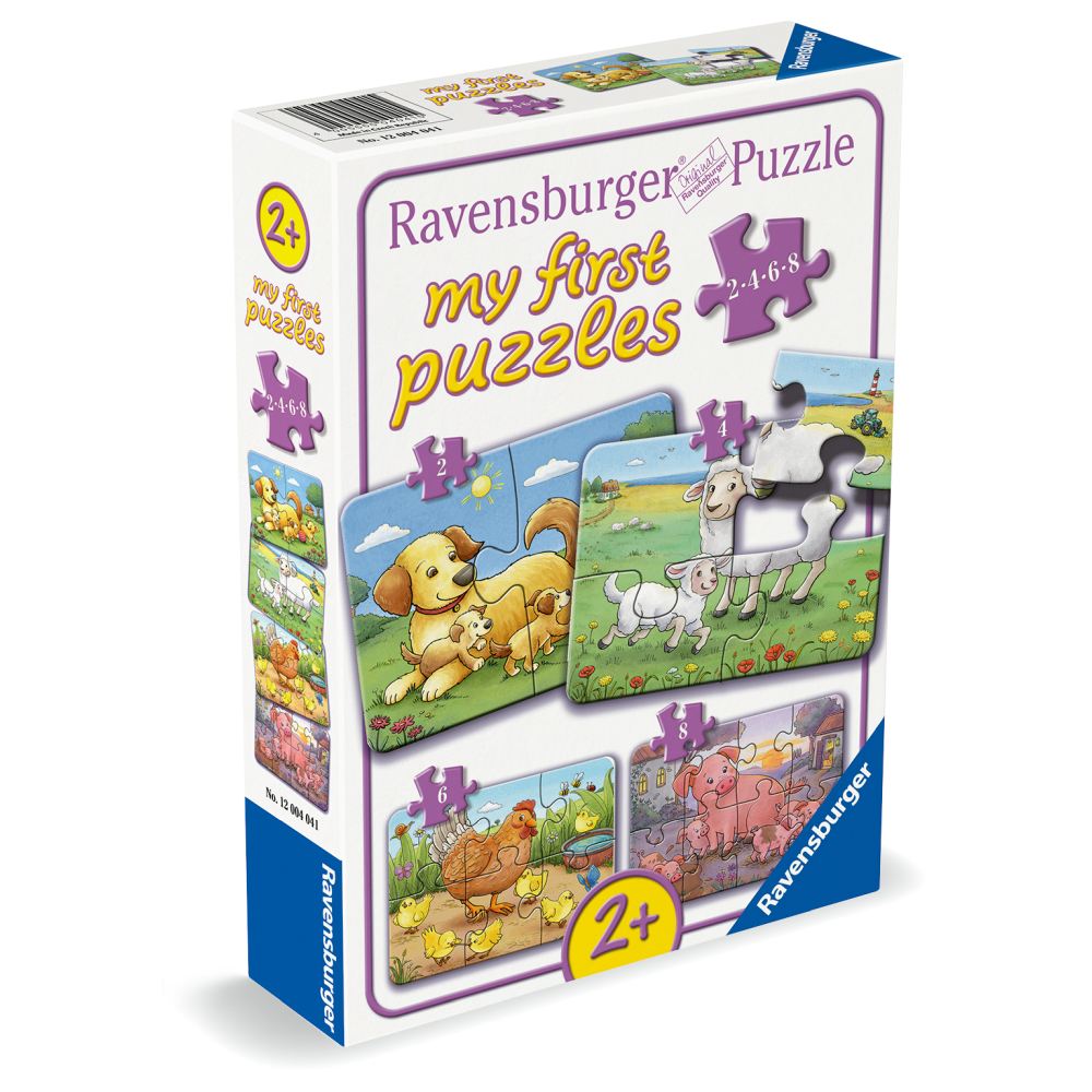 PRIMUL MEU PUZZLE FAMILII DE ANIMALE DE LA FERMA 2 4 6 8 PIESE - RAVENSBURGER (RVSPC04041)