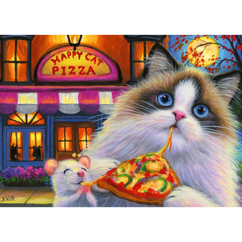 PUZZLE PISICA MANCAND PIZZA 35 PIESE - RAVENSBURGER (RVSPC04060)