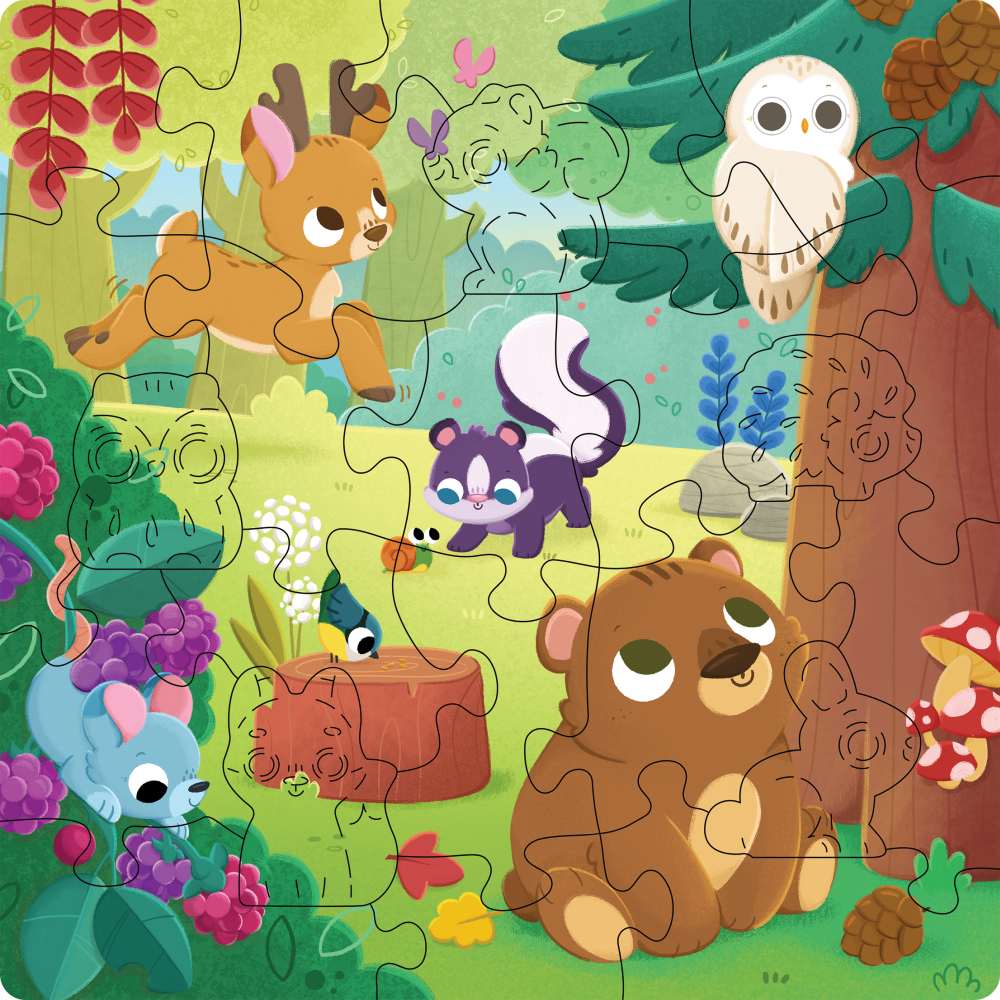 PUZZLE DIN LEMN ANIMALELE PADURII 22 PIESE - RAVENSBURGER (RVSPC04080)