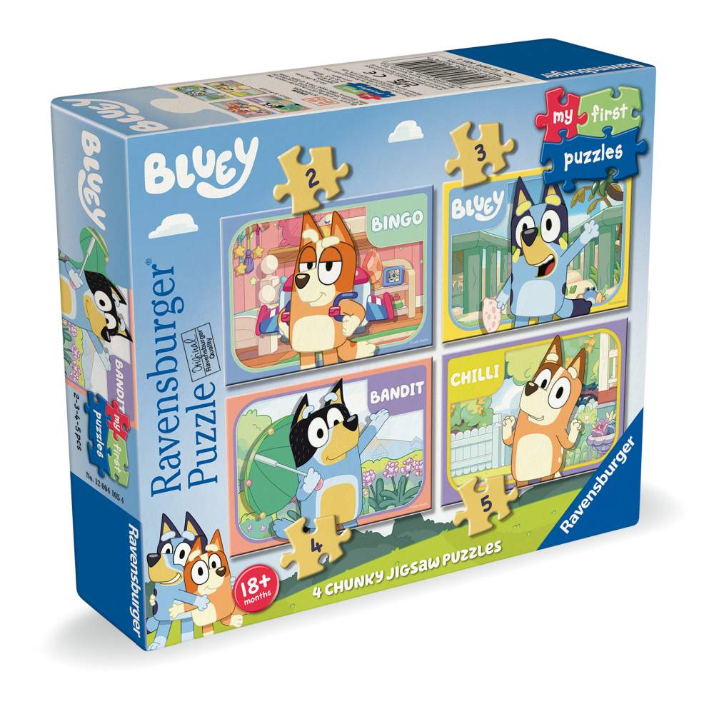PUZZLE BLUEY 4 BUC IN CUTIE 2 3 4 5 PIESE - RAVENSBURGER (RVSPC04105)