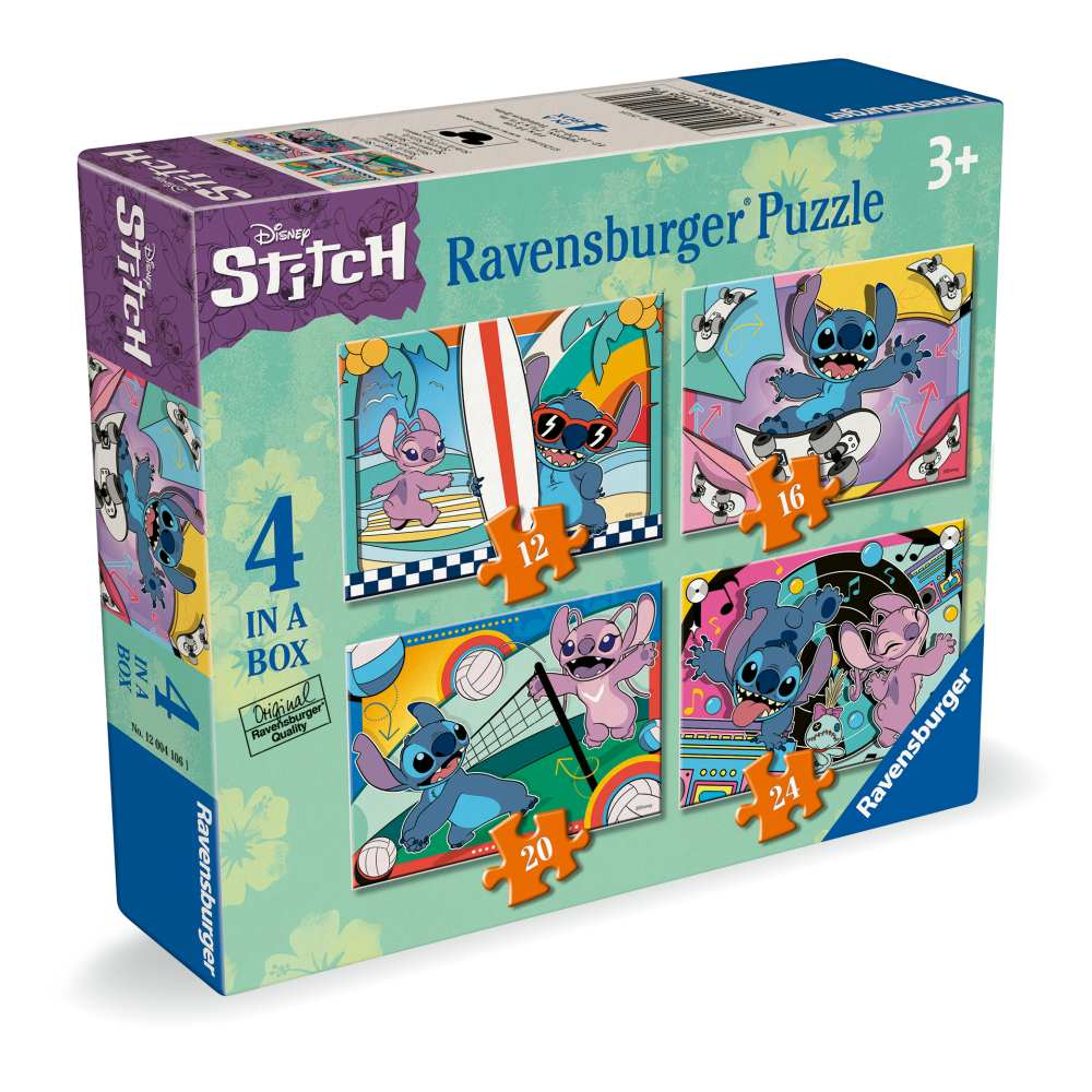 PUZZLE DISNEY STITCH 4 BUC IN CUTIE 12 16 20 24 PIESE - RAVENSBURGER (RVSPC04106)