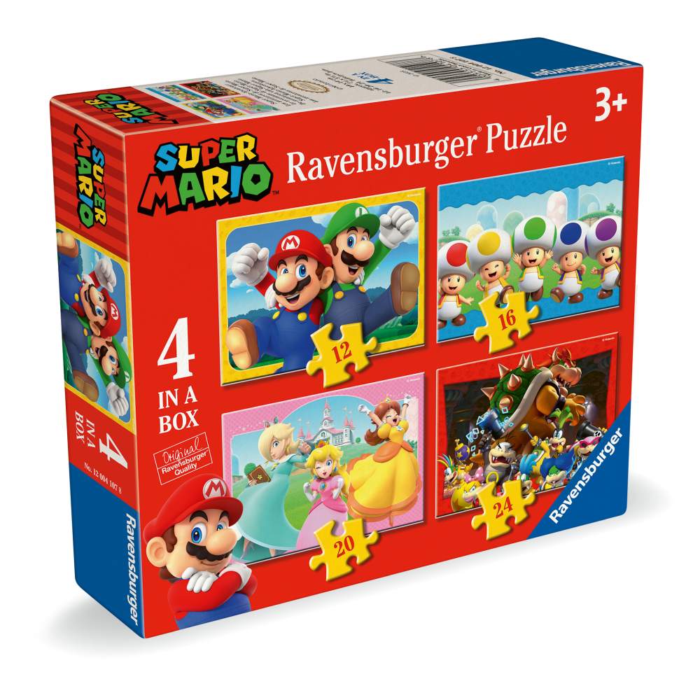 PUZZLE SUPER MARIO 4 BUC IN CUTIE 12 16 20 24 PIESE - RAVENSBURGER (RVSPC04107)