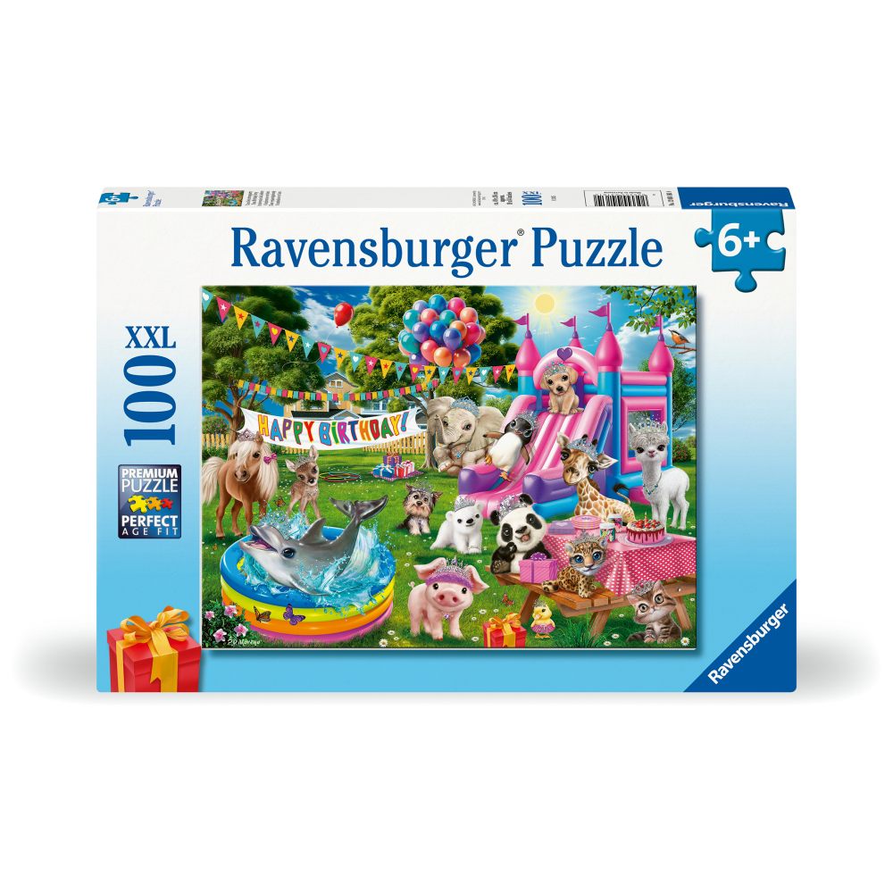 PUZZLE PETRECERE ANIVERSARA CU ANIMALUTE 100 PIESE XXL - RAVENSBURGER (RVSPC04161)