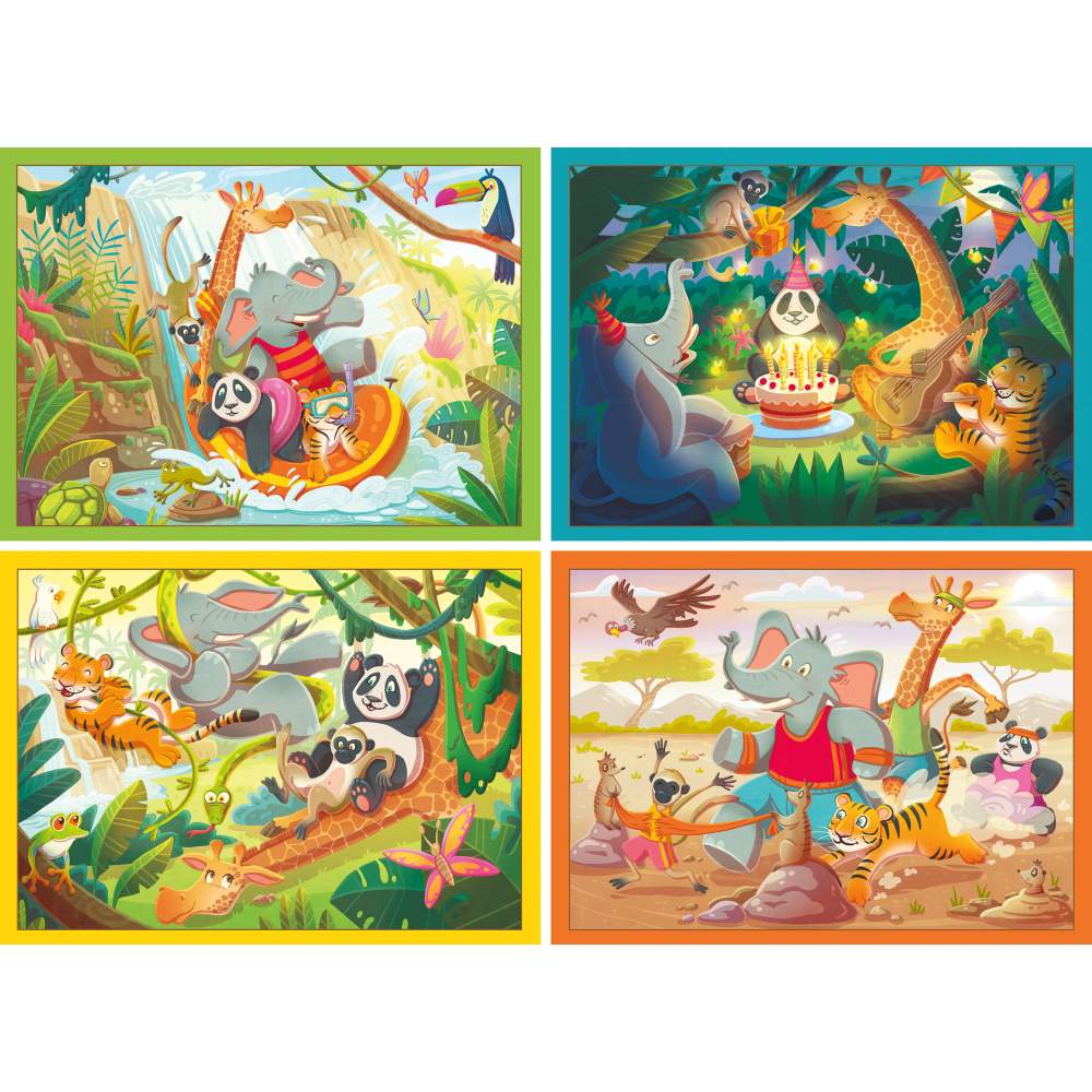 PUZZLE INTERACTIV CU BUTON SONOR PENTRU TESTAREA RAPIDITATII ANIMALUTE JUCAUSE 4 X 35 PIESE - RAVENSBURGER (RVSPC04171)