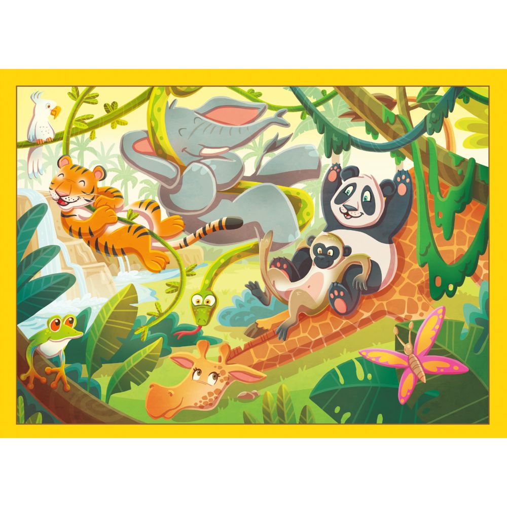 PUZZLE INTERACTIV CU BUTON SONOR PENTRU TESTAREA RAPIDITATII ANIMALUTE JUCAUSE 4 X 35 PIESE - RAVENSBURGER (RVSPC04171)