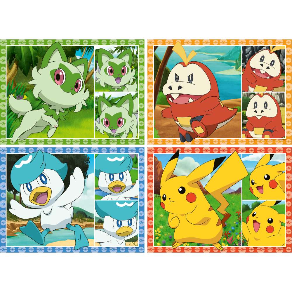 PUZZLE INTERACTIV CU BUTON SONOR PENTRU TESTAREA RAPIDITATII POKEMON 4 X 35 PIESE - RAVENSBURGER (RVSPC04179)
