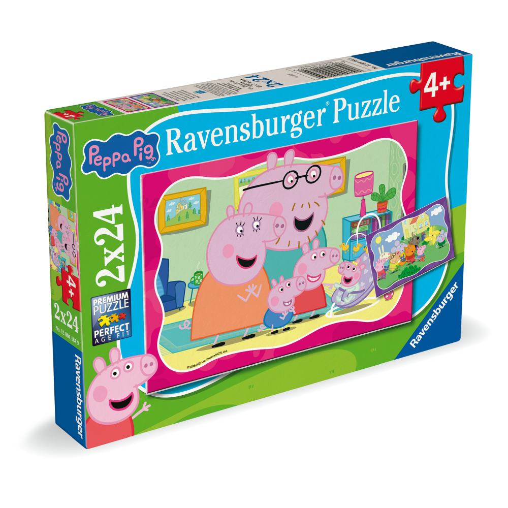 Puzzle familia Peppa Pig 2x24 piese