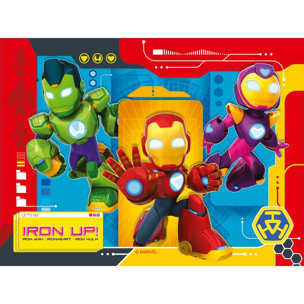 PUZZLE IRON MAN SI PRIETENII 4 BUC IN CUTIE 12 16 20 24 PIESE - RAVENSBURGER (RVSPC04190)