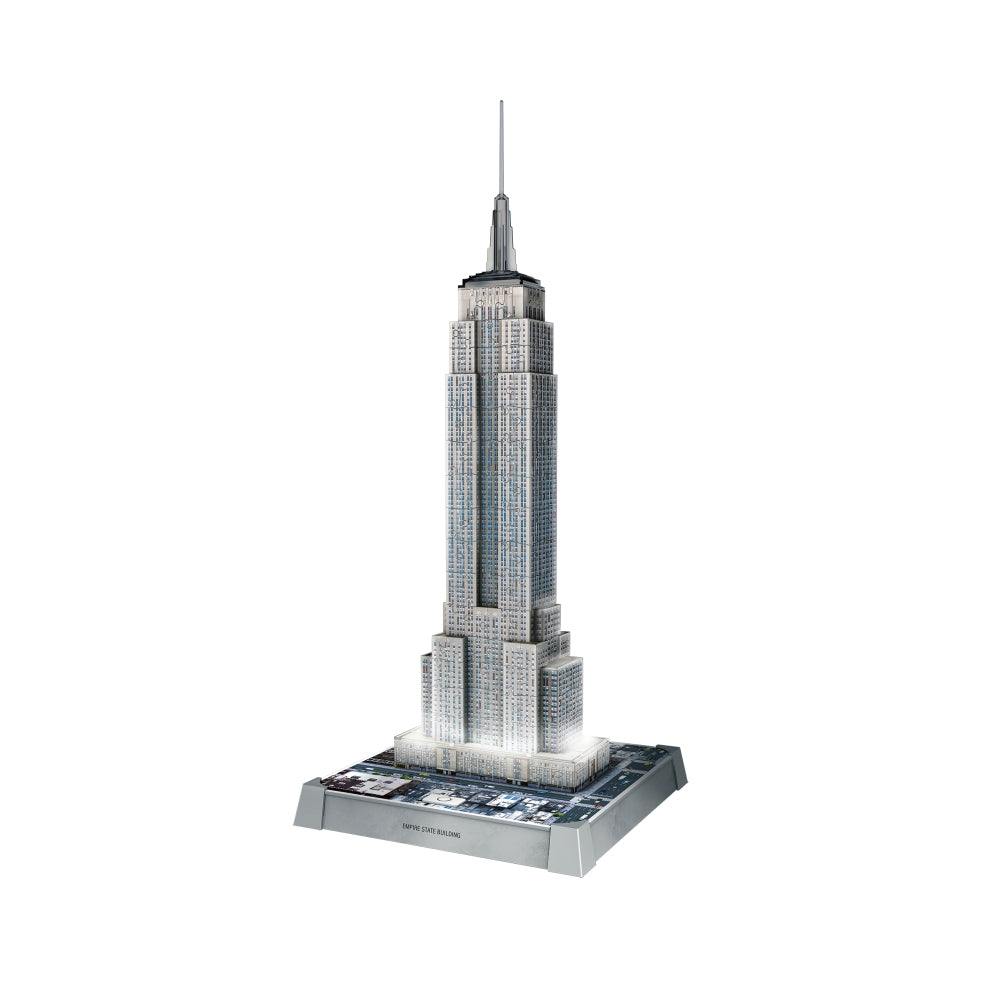 PUZZLE 3D ICONIC EMPIRE STATE BUILDING CU LED 216 PIESE MODEL DE COLECTIE IN MINIATURA - RAVENSBURGER (RVS3D08026)